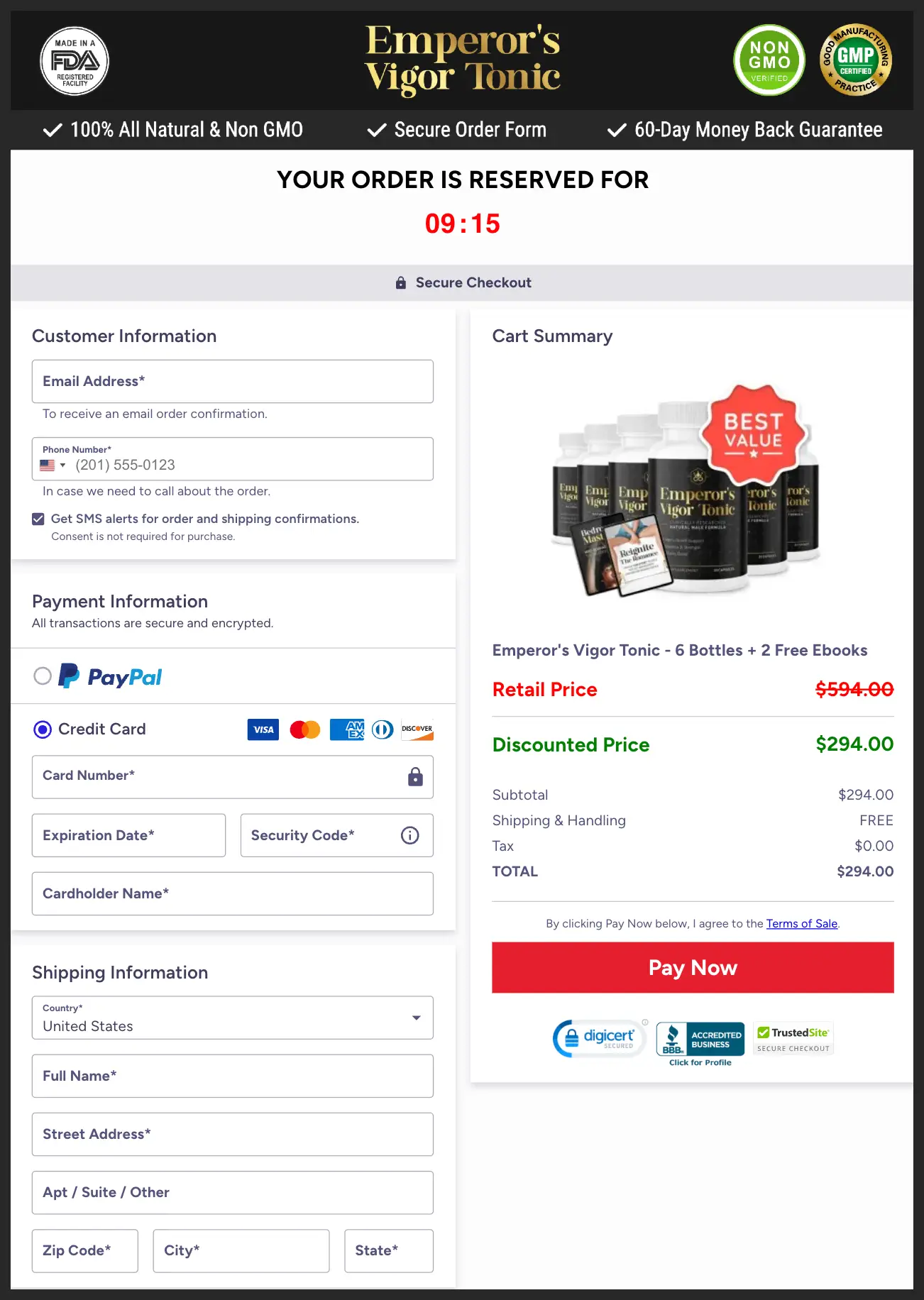 Emperor's Vigor Tonic Official Website Secure Order Page